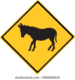 A Road Donkey Warning Sign