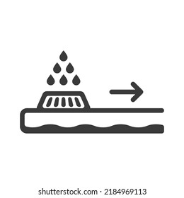 Icono de glifo del sistema de drenaje de carreteras aislado en fondo blanco.Ilustración vectorial.