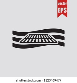 Road drain system icon in trendy isolated on grey background.Vector illustration.