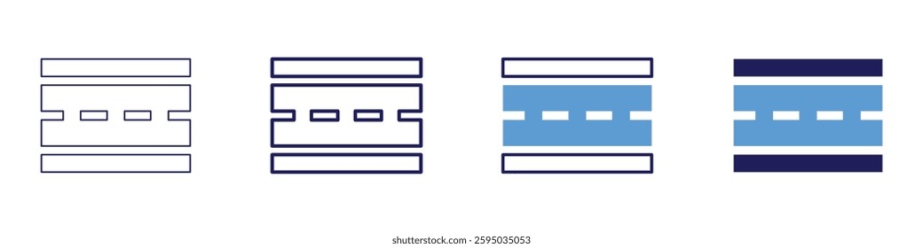 Road drainage icon in 4 different styles. Thin Line, Line, Bold Line, Duotone. Duotone style. Editable stroke.