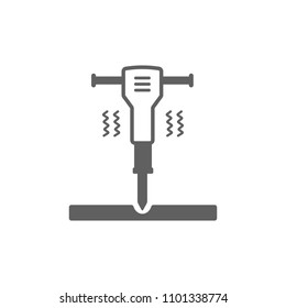 Road drill machine icon vector in trendy flat style isolated on white background