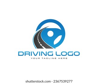 Road and driving steering logo design icon vector templates.