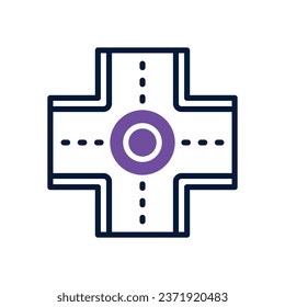 icono de doble tono de carretera. icono vector para tu sitio web, móvil, presentación y diseño de logotipo.