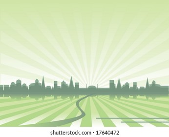 Road to ecological city background