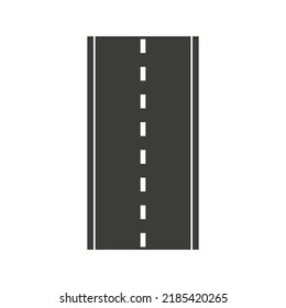 Road element. Highway part. Top view asphalt road. Vector isolated on white.