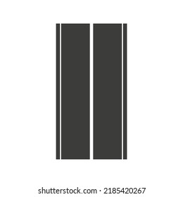 Road element. Highway part. Top view asphalt road. Vector isolated on white.