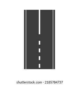 Road element. Highway part. Top view asphalt road. Vector isolated on white.