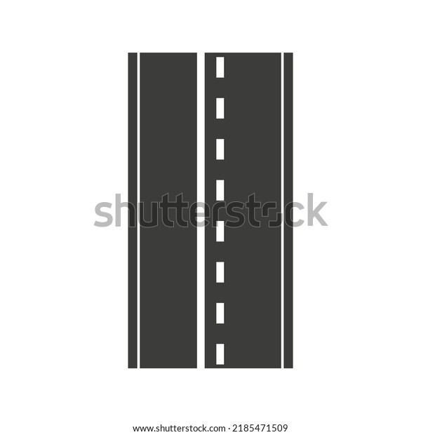 Road element. Highway part. Top view asphalt road.\
Vector isolated on white.