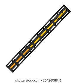 Road element stretches across isolated highway section graphic