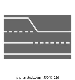 Road element top view icon. Cartoon illustration of road element vector icon for web design