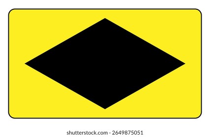 Road emergency diversion diamond sign isolated on a white background. Vector illustration of traffic direction
