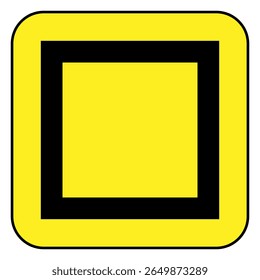 Road emergency diversion square sign isolated on a white background. Vector illustration of traffic direction