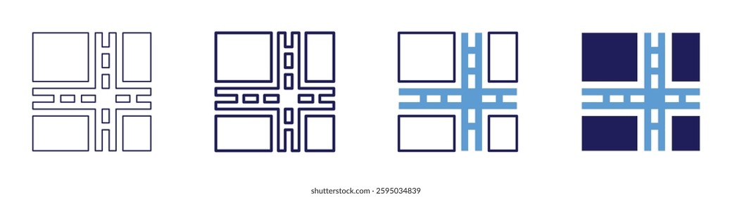 Road evaluation icon in 4 different styles. Thin Line, Line, Bold Line, Duotone. Duotone style. Editable stroke.
