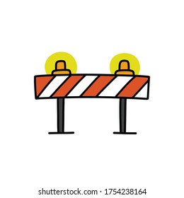 road fence barrier doodle icon, vector illustration