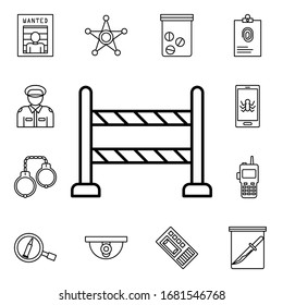 Road fence icon. Detailed set of crime investigation icons. Premium quality graphic design. One of the collection icons for websites, web design, mobile app