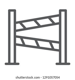 Road fence line icon, construction and border, barrier sign, vector graphics, a linear pattern on a white background, eps 10.