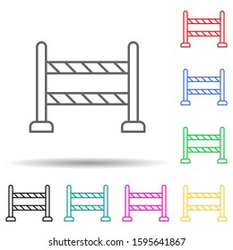 road fence multi color style icon. Simple thin line, outline vector of crime Investigation icons for ui and ux, website or mobile application