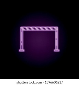 Road fence neon icon. Elements of fireman set. Simple icon for websites, web design, mobile app, info graphics