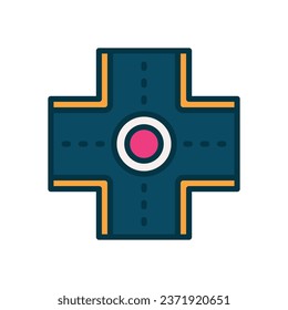 road filled color icon. vector icon for your website, mobile, presentation, and logo design.