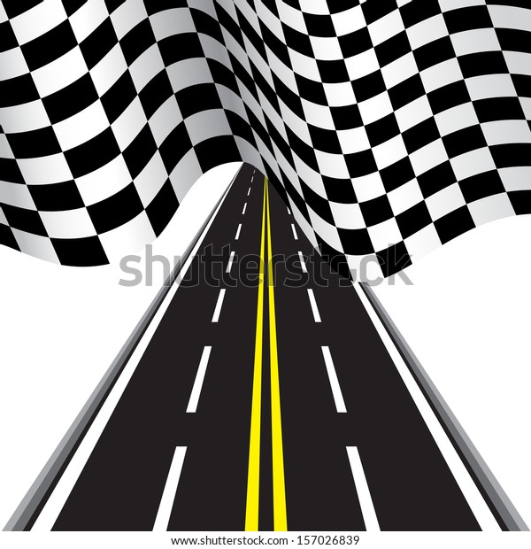 Road Finish Flag Stock Vector (Royalty Free) 157026839