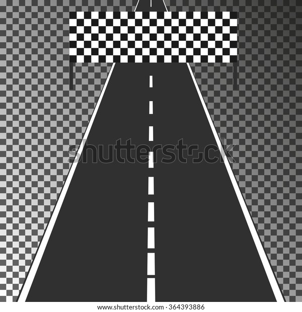 Road with finish\
flag isolated on transparent background. Eps10. Vector illustration\
template for your design
