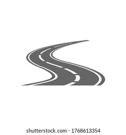 Road flat, asphalt icon, vector illustration isolated on white background