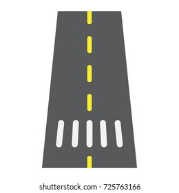 Road flat icon, asphalt and traffic, way sign vector graphics, a colorful solid pattern on a white background, eps 10.