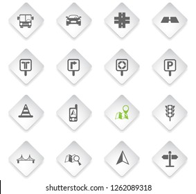 road flat rhombus web icons for user interface design