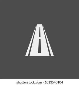 Road flat vector icon