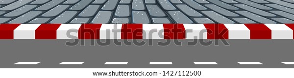 A road footpath scene\
illustration