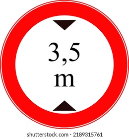A road forbidding sign. Height restriction sign. Vector image.