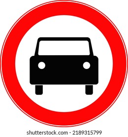 A road forbidding sign. The movement of motor vehicles is prohibited. Vector image.