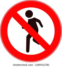 A road forbidding sign. Pedestrian traffic is prohibited. Vector image.