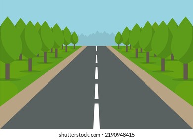 Road and forest business strategy. Vector illustration