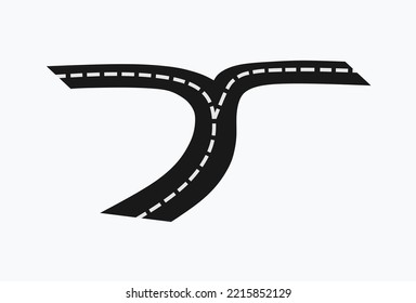 Road fork icon. vector illustration