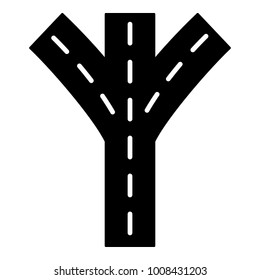 Road Forkicon. Simple Illustration Of Road Fork Vector Icon For Web.