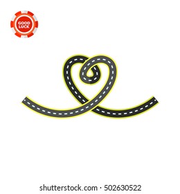 Road in Form of Heart Icon