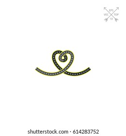 Road in Form of Heart Icon