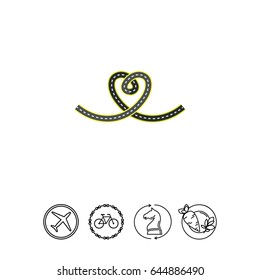 Road in Form of Heart Icon