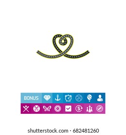 Road in Form of Heart Icon