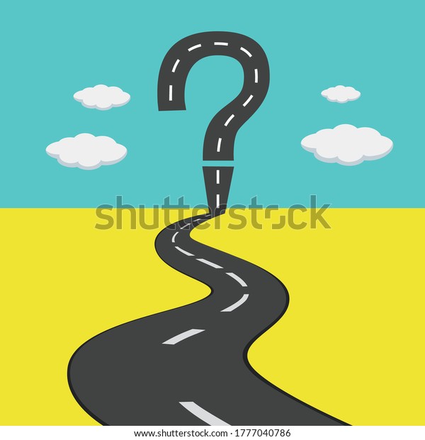 Road\
Forming A Question Mark, illustration vector\
cartoon
