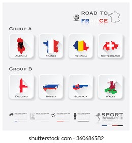 Road To France Football Tournament Sport Infographic Vector Design