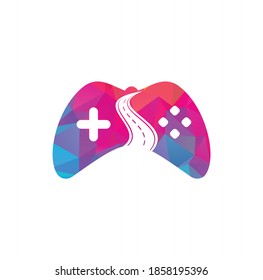 Plantilla de diseño del logotipo de Road Game. Jugador de carretera Símbolo del logotipo del icono de gamers ilustración del diseño