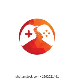 Plantilla de diseño del logotipo de Road Game. Jugador de carretera Símbolo del logotipo del icono de gamers ilustración del diseño