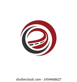 road with geometric logo template