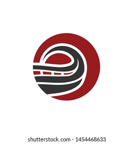 road with geometric logo template