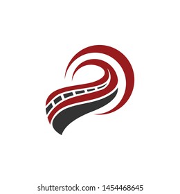 road with geometric logo template