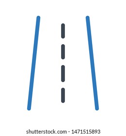 road glyph colour vector icon