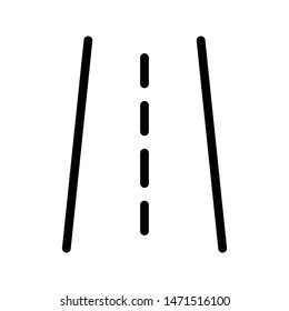 road glyph flat vector icon