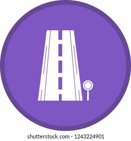 Road Glyph Round Circle Multi color BG